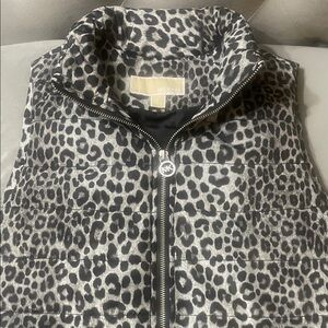 Michael Kors Black and Gray Animal Print Vest